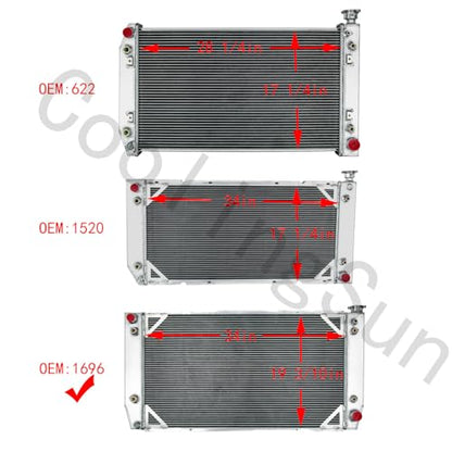 CC1696 3 Row Radiator For 1988-2000 Chevy GMC C/K 2500 3500 Pickup 7.4L 454 V8