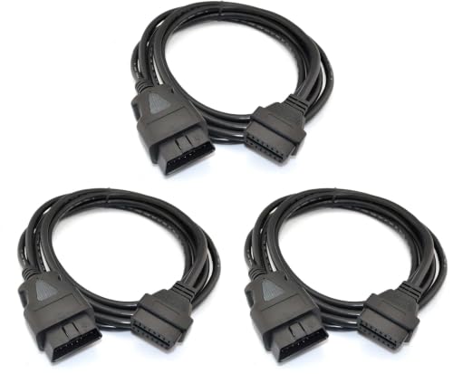 iKKEGOL 9.8ft 3M OBD 2 OBD II 16 Pin Car Male to Female Extension Cable Diagnostic Extender (Pack of 3) - size: 9.8Ft/3M (Pack of 3)