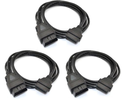 iKKEGOL 9.8ft 3M OBD 2 OBD II 16 Pin Car Male to Female Extension Cable Diagnostic Extender (Pack of 3) - size: 9.8Ft/3M (Pack of 3)