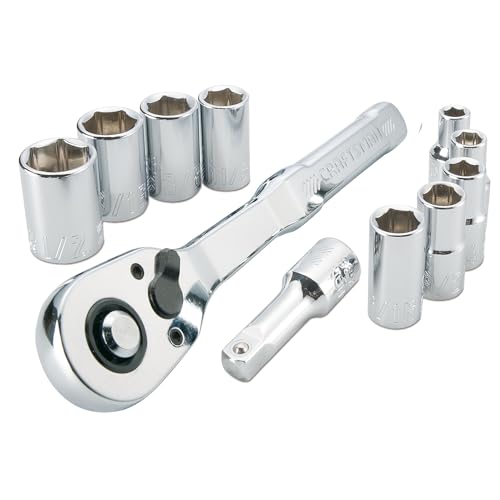 CRAFTSMAN Mechanics Tool Set, SAE, 1/4 Inch Drive, 11 Piece, 90-Tooth (CMMT34870) - size: 1/4 in (Pack of 1)