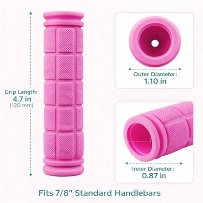 CHUNZEXI 4 PCS Rubber Bike Handlebar Grips - color: Pink