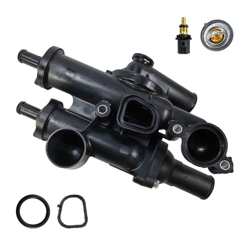 68003582AB Engine Coolant Thermostat Housing Assembly | Fit for Chrysler 200 Sebring, Dodge Avenger Caliber Journey 09-20, Jeep Compass Patriot 07-17 2.4L | OE# 902-319 - size: Plastic Housing