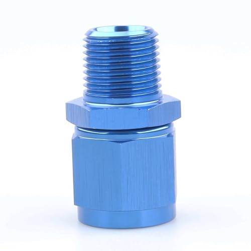 AC PERFORMANCE -8 AN Female to 3/8" NPT Male Swivel Fitting Aluminum Blue - color: Blue, size: 8AN to 3/8 NPT