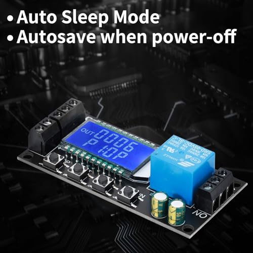 DROK Time Delay Relay 2pcs Controller DC 5V 12V 24V Module Adjustable Trigger Delay Switch Board with LCD Display Support Micro USB 5V Power Supply - color: Black, size: 2pcs