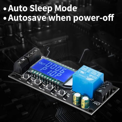 DROK Time Delay Relay 2pcs Controller DC 5V 12V 24V Module Adjustable Trigger Delay Switch Board with LCD Display Support Micro USB 5V Power Supply - color: Black, size: 2pcs