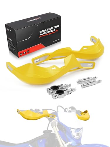 JFG RACING Dirt Bike Handguards Universal for 7/8" and 1 1/8" Handle Bar - color: yellow