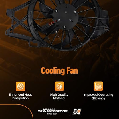 maXpeedingrods Engine Radiator Cooling Fan Assembly for Ford Mustang V6 3.8L 1999-2004, for Ford Mustang V6 3.9L 2004 Replace # 1R3Z8C607CA, 3R3Z8C607A - size: 1R3Z8C607CA