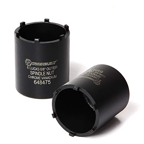 Powerbuilt Spindle Socket, 6 Outer Black, 6 Lug, Remove Spindle Nuts, 2-5 Inch Outer, Ford Chevy GMC Bronco Trucks - 648475 - style: 6-Lug, 2-5/8" Outer