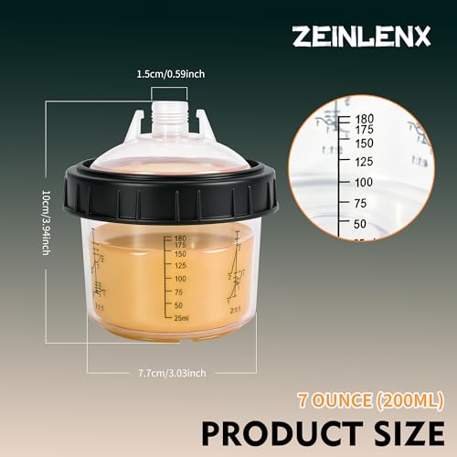 Disposable Paint Gun Cup, HVLP Paint Sprayer Gun Mixing Cups - size: 6.7 ounce