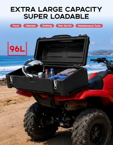 TCT-MOTORPARTS 96L ATV Rear Passenger Rack Cargo Storage Box & Lounger Seat - color: 96L#2