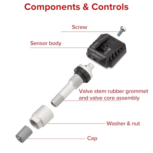 LAUNCH X-431 TSENSOR-05 TPMS Sensor 315MHz/433MHz Dual Frequency Adjustable Angle Rubber Valve Tire Pressure Monitor System Programmable Replace OE-Sensor/1pack (1)