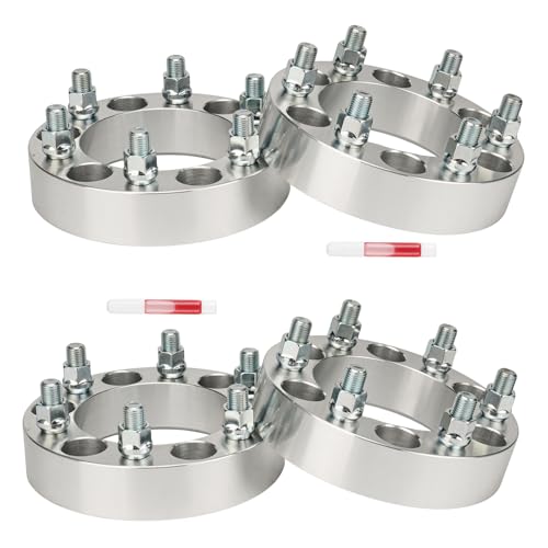 KAX 6x5.5 Lug-Centric Wheel Spacers 1.5 inch for Chevrolet Silverado 1500 - color: Silver, size: 6x5.5" -108mm -M14x1.5 -1.5" thick