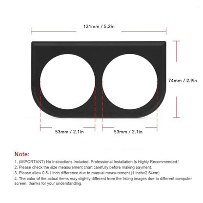Acouto 2 Hole Gauge Pod 2‑1/16inch 52mm Gauge Panel Gauge Universal Metal Car Meter Mount Instrument Panel Holder Bracket