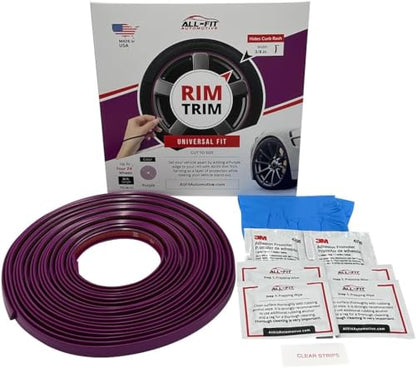 All-Fit Automotive Rim Trim – Fits Up to 4 24" Wheels (3/8″ Width - Purple) - color: Purple