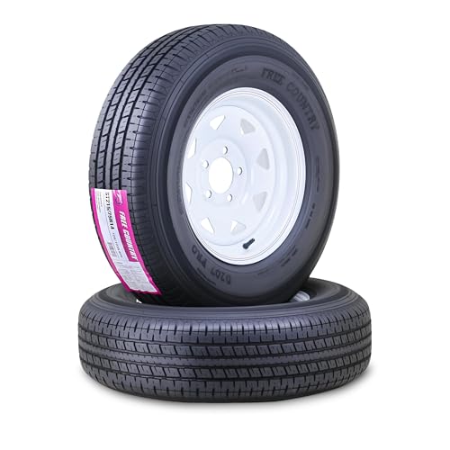 Free Country Trailer Tire Wheel ST215/75R14 8PR 108N 5X4.5 White Spoke Pk2 - size: ST215/75R14 /8PR /5x4.5