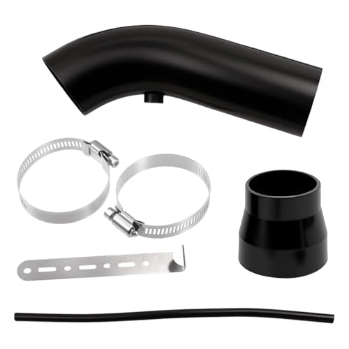Cold Air Intake Pipe, 76mm 3 Inch Universal Performance Car Cold Air Intake Turbo Filter Aluminum Automotive Air Filter Induction Flow Hose Pipe Kit (BLACK-PIPE) - color: BLACK-PIPE
