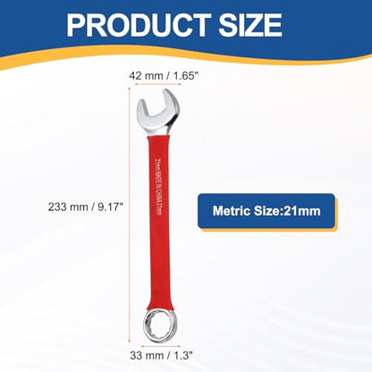 HARFINGTON 2Pcs Metric Combination Wrench 21mm 12-Point Box & Open End CR-V - size: 21mm