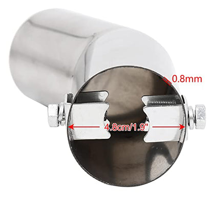 uxcell Universal Fit Diameter 0.75" -1.5" Stainless Steel Chrome Curved Exhaust Tail Muffler Tip Pipe for Vehicle