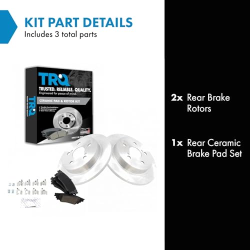 TRQ Rear Brake Pad and Rotor Set Ceramic Solid Rotors - style: BKA14525