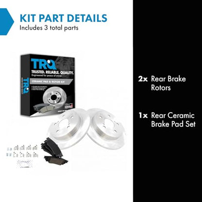 TRQ Rear Brake Pad and Rotor Set Ceramic Solid Rotors - style: BKA14525