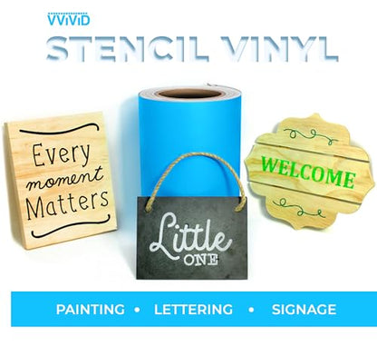 VViViD Blue Stencil Vinyl Masking Tape Roll Film with Anti-Bleed Technology (0.5" x 150ft) - size: 0.5" x 150ft