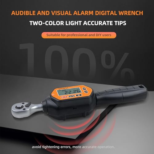 1/4-Inch Drive Digital Torque Wrench,22.12 Ft.l bs/0.9-30Nm, Adjustable Electronic Torque Wrench Set with ±2% Accuracy, Buzzer and LED Flash Notification - size: 1/4-30 Nm