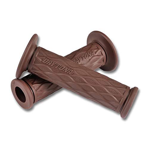 DAYTONA Universal 7/8" Motorcycle Handlebar Grips for Premium Comfort Rides (Nami) (Brown) - color: Brown