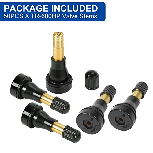 50PCS TR-600HP Snap-in High Pressure Tire Wheel Valve Stems 1-1/4" Kit - size: TR600HP-50pcs