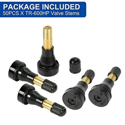 50PCS TR-600HP Snap-in High Pressure Tire Wheel Valve Stems 1-1/4" Kit - size: TR600HP-50pcs