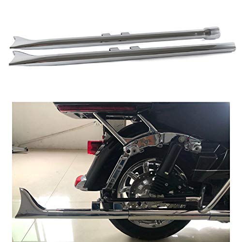 39 Inch Fishtail Slip on Mufflers, Chrome - color: Chrome, size: 39"