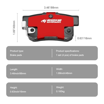Ceramic Rear Brake Pads for Honda Accord,Civic - size: D537H