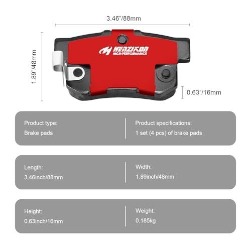 Ceramic Rear Brake Pads for Honda Accord,Civic - size: D537H