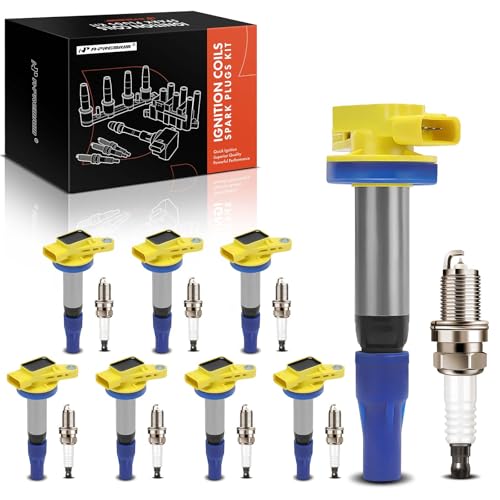 A-Premium Ignition Coil Pack and Iridium Spark Plugs - color: Yellow