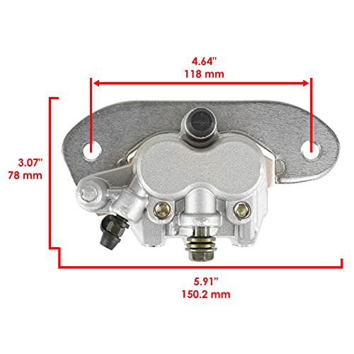 Caltric Rear Left Right Brake Caliper with Pads Compatible with Yamaha Rhino 700 Yxr700 4X4 2008-2013