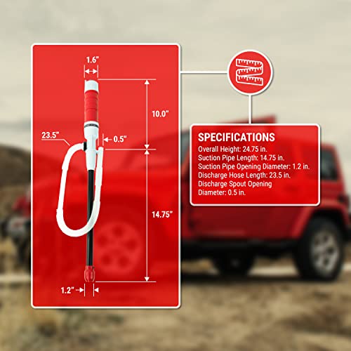 TERA PUMP Automatic Hand Fuel Transfer Pump, D Battery Powered - style: Basic Stick Pump (D)