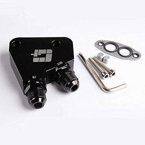 G-PLUS 25 Row AN10 Engine Transmission Oil Cooler Kit + Oil Cooler Sandwich Plate - color: Black, size: LS1 LS2 LS3 LSX VE HSV
