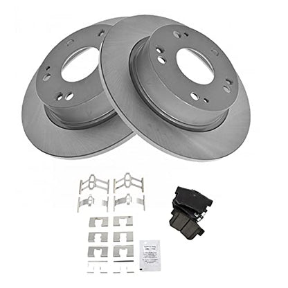 TRQ Rear Brake Pad and Rotor Set Ceramic G Coated Solid Rotors - style: BKA11326