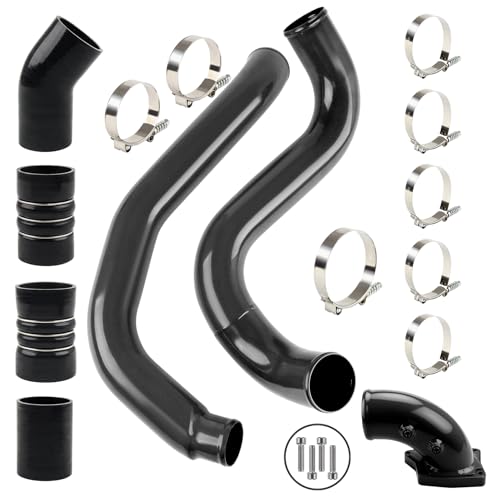 DOCAS Turbo Intercooler Pipe Kit and Intake Elbow, Black - color: Pipes & Elbow - Black