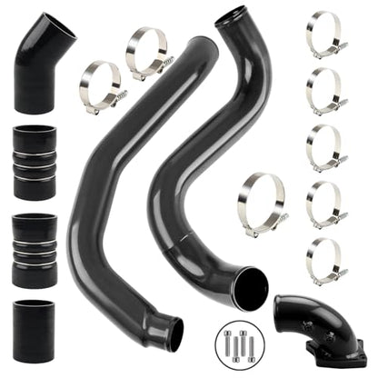 DOCAS Turbo Intercooler Pipe Kit and Intake Elbow, Black - color: Pipes & Elbow - Black