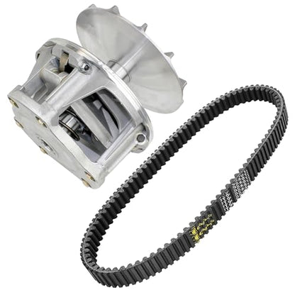 Caltric Primary Drive Clutch and Aramid Belt Compatible with Polaris Scrambler 400 / Scrambler 500 1998-2012 / Scrambler 500 2001-2012