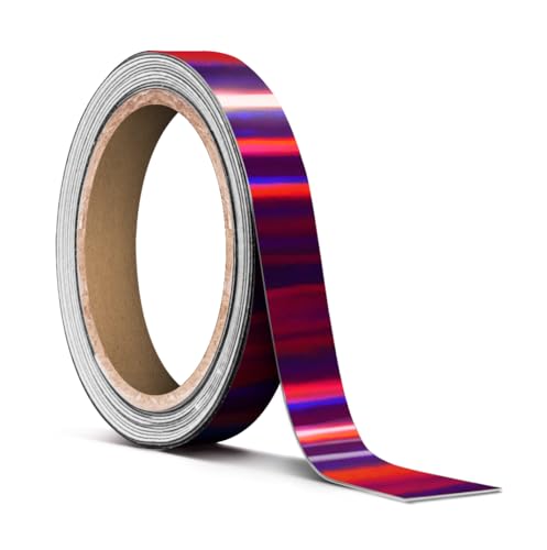 VViViD Holographic Purple Chrome Pinstripe Vinyl Tape Roll (½” x 25ft) - color: Holographic Purple Chrome, size: ½" x 25ft