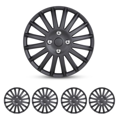 15 inch Hubcaps Wheel Rim Cover for Univers Cars SUV Truck, - color: 5019-Black Matte-15