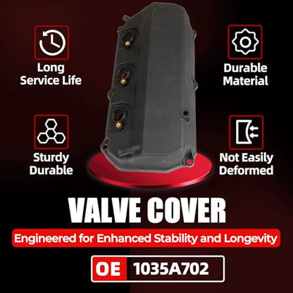 MITZONE Valve Cover Right Side Compatible with 2007-2009 Mitsubishi Outlander 3.0L Replace 1035A702 - color: 2007-2009 Outlander 3.0L Right Side