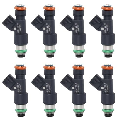 FJ977 Fuel Injector Set 8Pcs 4Holes, Compatible with 2007-2009 Chevrolet GMC Tahoe Suburban Avalanche Silverado Express 1500 Yukon Savana 1500 Sierra 1500 5.3L V8 Engine, Replace# 217-2436