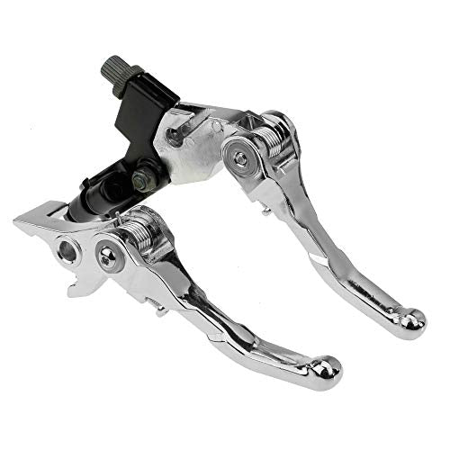 HIAORS 7/8" Folding Clutch Brake Lever for Xmotos BSE KAYO Apollo Thumpstar 70cc 110cc 125cc 150cc SSR Pit Dirt Bike Parts Motorcycle Silver - color: Silver