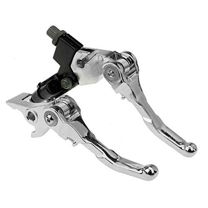 HIAORS 7/8" Folding Clutch Brake Lever for Xmotos BSE KAYO Apollo Thumpstar 70cc 110cc 125cc 150cc SSR Pit Dirt Bike Parts Motorcycle Silver - color: Silver