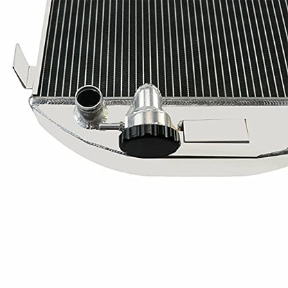 4 Row Aluminum Radiator Compatible with 1928 1929 Ford Model A With Flathead V8 Engine AT/MT