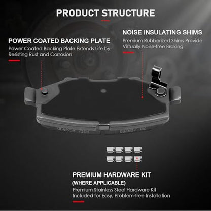 cciyu D1274 Rear Ceramic Disc Brake Pads Kit - size: Rear[D1274]