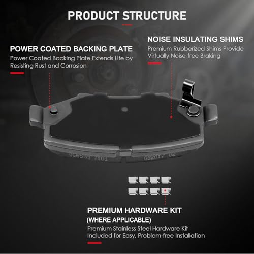 cciyu D1274 Rear Ceramic Disc Brake Pads Kit - size: Rear[D1274]