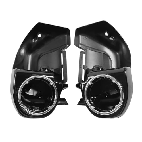 TCMT Lower Vented Fairing Box Pods 6.5" Speaker Fit for Harley Touring Road King Street Glide Electra Glide Ultra-Classic Road Glide 83-13 - color: Vivid Black #4